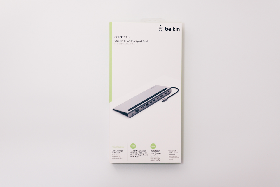 Belkin USB-C 11-in-1マルチポートドックのパッケージ