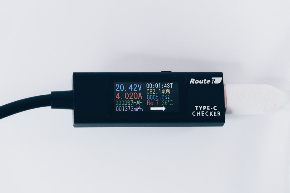Anker PowerLine III Flow USB-C & USB-C ケーブルの給電能力